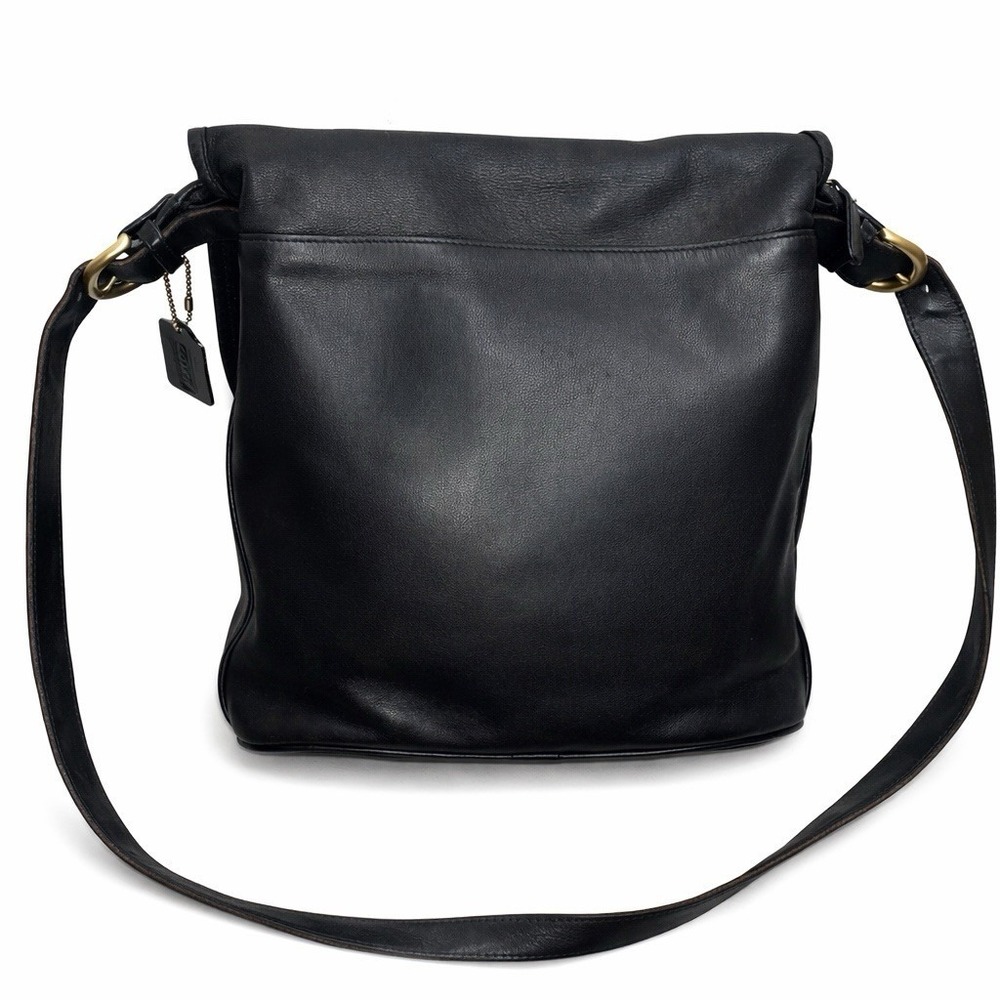 Coach Vintage Whitney Bag 4115 Black Leather Flap Crossbody 1990s USA - Picture 2 of 11